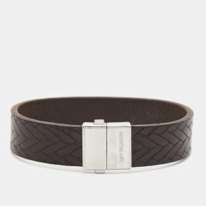 - Montblanc Brown Leather Stainless Steel Bracelet