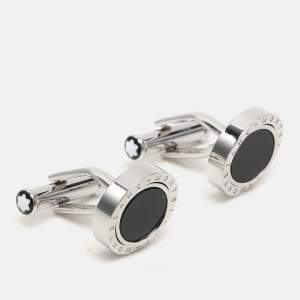 Montblanc Meisterstück Silver Tone Composite Inlay Cufflinks