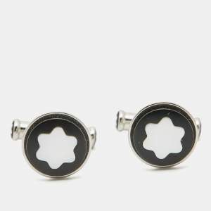 Montblanc Star Resin Mother of Pearl Silver Tone Cufflinks