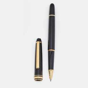 Pre Owned Montblanc Meisterstuck Black Resin Gold Tone Rollerball Pen