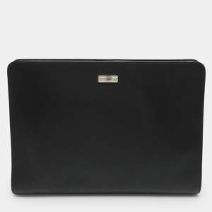 Pre Owned حافظة وثائق مون بلان جلد أسود