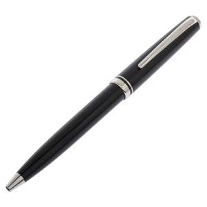 Pre Owned Montblanc Black Resin Platinum Finish Ballpoint Pen
