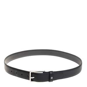 Montblanc Black Leather Classic Line Buckle Belt 85CM
