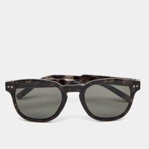 Montblanc Brown Tortoiseshell/ Smoke Grey Polarized MB 693S Wayfarer Sunglasses