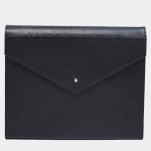 Pre Owned Montblanc Black Leather Augmented Paper & StarWalker Ballpoint Pen 