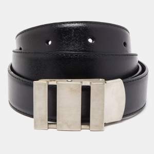 Montblanc Black Leather Cut to Size Buckle Belt 