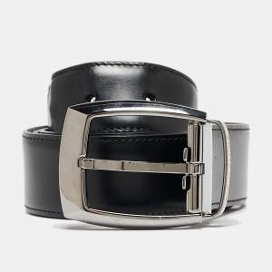Montblanc Black/Brown Leather Cut to Size Reversible Belt