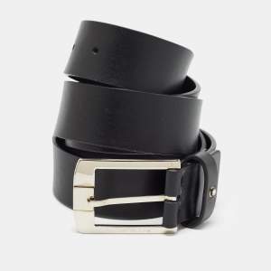 Montblanc Black Leather Cut to Size Buckle Belt