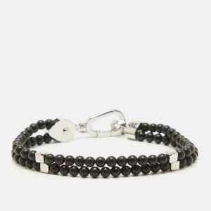 Montblanc Onyx Beads Steel Wrap Me Bracelet