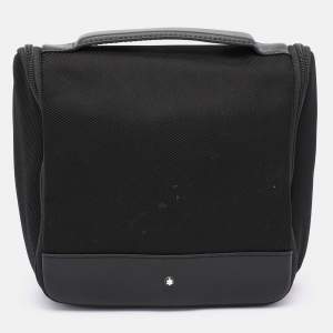 Montblanc Black Nylon and Leather Nightflight Wash Bag