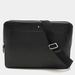 Montblanc Black Leather Meisterstück Urban Laptop Bag