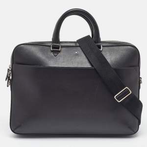 Montblanc Black Leather Sartorial Document Briefcase