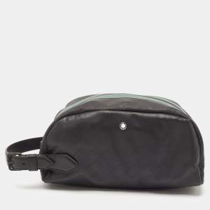 Montblanc x Zidane Black/Green Leather and Rubber Extreme 3.0 Pattern Pouch