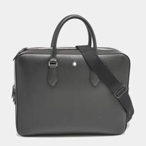Pre Owned Montblanc Black Leather Large Sartorial Document Briefcase