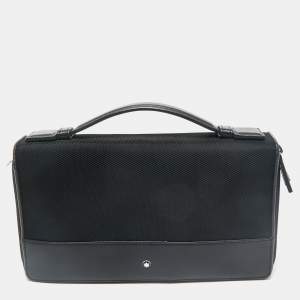 Montblanc Black Leather and Nylon Nightflight Travel Companion Wallet