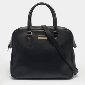 Pre Owned Montblanc Black Leather Laptop Briefcase Bag