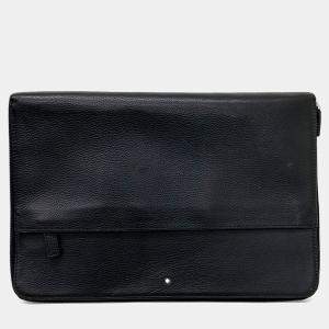 Pre Owned Montblanc Black Leather Montblanc clutch