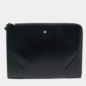 مملوكة مسبقًا Montblanc Meisterstück Black Leather Portfolio Pouch