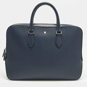 مملوكة مسبقًا Montblanc Sartorial Navy Blue Leather Document Briefcase
