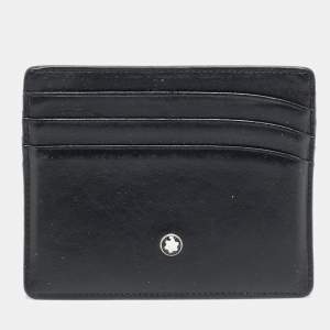 Pre Owned Montblanc Meisterstuck Black Leather Card Holder