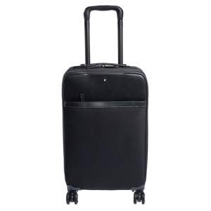 Montblanc Black Nylon and Leather Nightflight Carry-on Weekend Trolley 