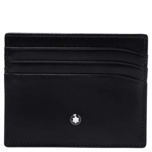 مملوكة مسبقًا Montblanc Black Leather Meisterstuck Card Holder 6CC