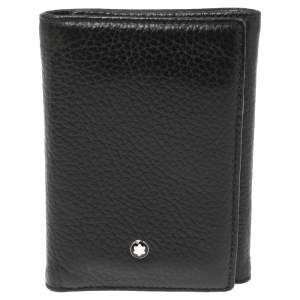مملوكة مسبقًا Montblanc Black Leather Meisterstuck Trifold Card Holder 