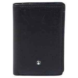 مملوكة مسبقًا Montblanc Dark Grey Leather Meisterstuck Business Card Holder