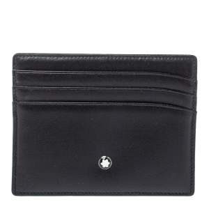 مملوكة مسبقًا Montblanc Black Leather Meisterstuck Card Holder 6CC