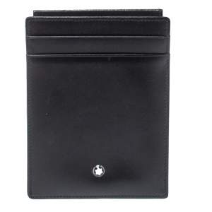 مملوكة مسبقًا Montblanc Black Leather Sartorial Pocket 4cc with ID Card Holder