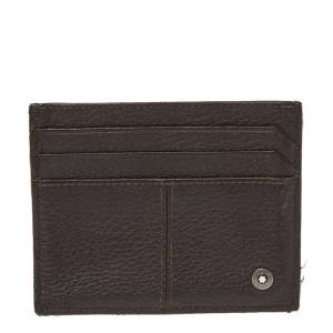 Pre Owned Montblanc Dark Brown Leather Card Holder 