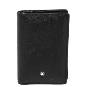 Pre Owned Montblanc Black Leather Meisterstuck Business Card Holder