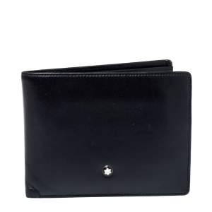 مملوكة مسبقًا Montblanc Black Leather Meisterstuck Bifold Wallet