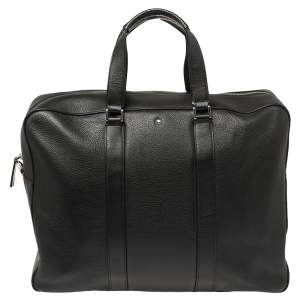 Pre Owned Montblanc Black Leather Meisterstuck Document Briefcase