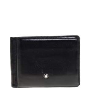 Montblanc Black Leather Meisterstück Money Clip Wallet 6CC