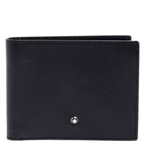Pre Owned محفظة مون بلان سارتوريال جيت 6CC  جلد أسود