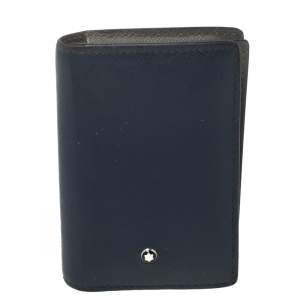 Montblanc Blue/Grey Leather Meisterstück Card Holder