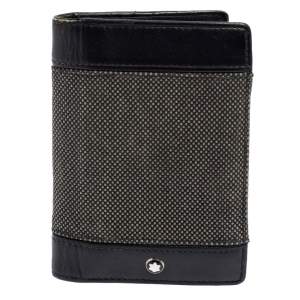 Pre Owned Montblanc Black Canvas and Leather Meisterstuck Business Card Holder
