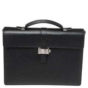 Montblanc Black Leather 4810 Westside Single Gusset Briefcase 