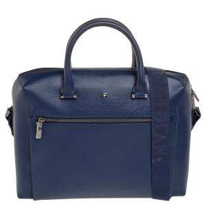 Montblanc Blue Leather Large Westside Document Briefcase