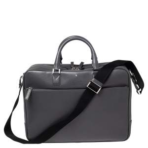 Montblanc Grey Leather Large Sartorial Document Briefcase