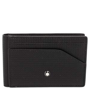 Pre Owned Montblanc Black Leather Meisterstück Bifold Card Case