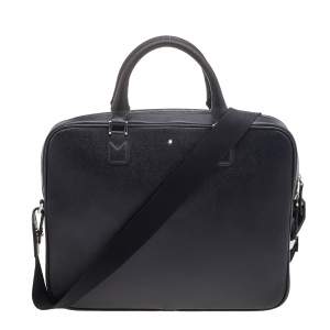Pre Owned Montblanc Black Leather Meisterstuck Briefcase