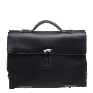 Montblanc Black Leather and Nylon Briefcase
