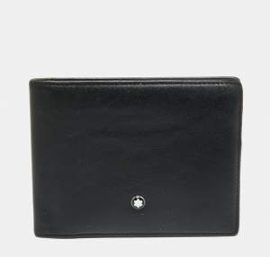 Pre Owned Montblanc Black Leather Sartorial Bifold Wallet 