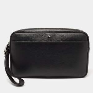 Montblanc Black Leather 4810 Westside Clutch Zip Top