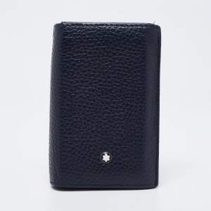 Montblanc Dark Blue Leather Meisterstuck Business Card Holder