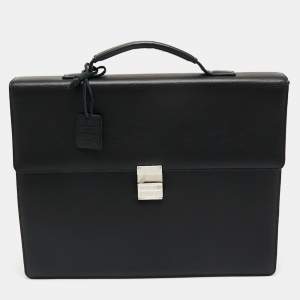 Montblanc Black Leather Meisterstuck Single Gusset Briefcase