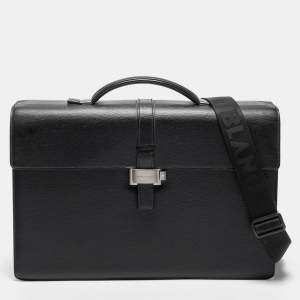 Montblanc Black Leather 4810 Westside Single Gusset Briefcase
