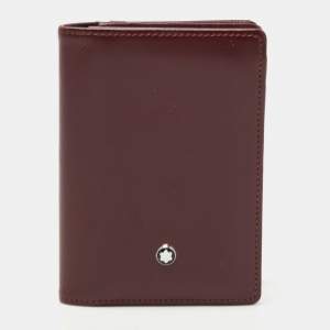 Montblanc Burgandy Leather Meisterstück Business Card Holder with Gusset